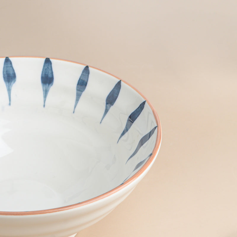 Teardrop Textured Ramen Bowl Blue 550 ml - Soup bowl, ceramic bowl, ramen bowl, serving bowls, salad bowls, noodle bowl | Bowls for dining table & home decor