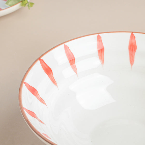 Teardrop Textured Ramen Bowl Red 550 ml - Soup bowl, ceramic bowl, ramen bowl, serving bowls, salad bowls, noodle bowl | Bowls for dining table & home decor