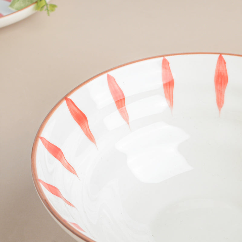 Teardrop Textured Ramen Bowl Red 550 ml - Soup bowl, ceramic bowl, ramen bowl, serving bowls, salad bowls, noodle bowl | Bowls for dining table & home decor