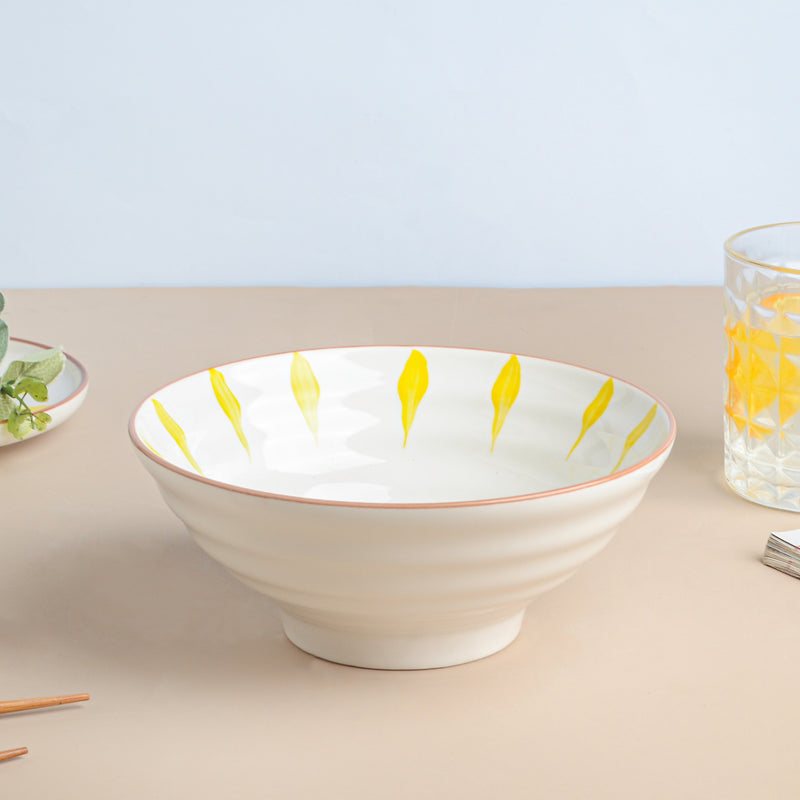 Teardrop Yellow 21 Piece Dinner Set For 6