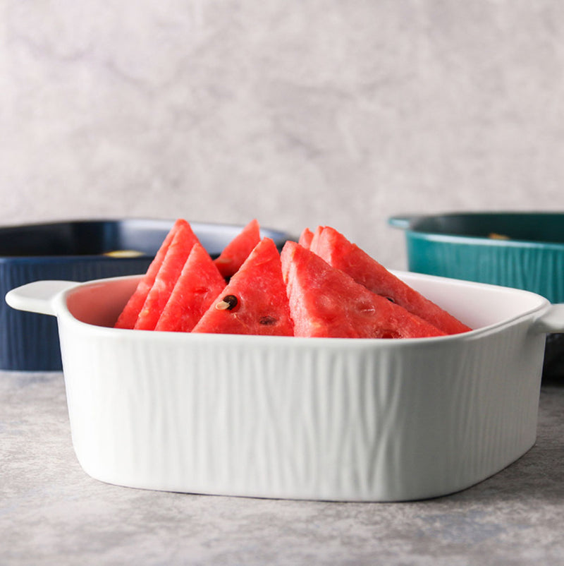 GEOMTERIC pentagon serving bowl - white - Bowl, ceramic bowl, serving bowls, noodle bowl, salad bowls, bowl for snacks, large serving bowl, bowl with handle | Bowls for dining table & home decor