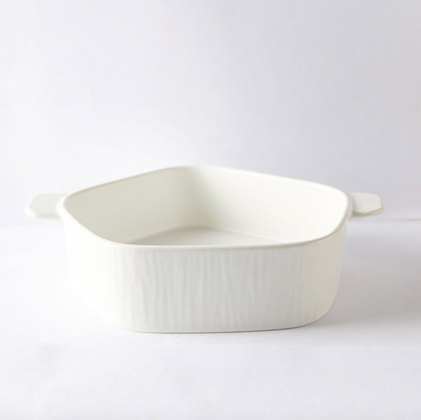GEOMTERIC pentagon serving bowl - white - Bowl, ceramic bowl, serving bowls, noodle bowl, salad bowls, bowl for snacks, large serving bowl, bowl with handle | Bowls for dining table & home decor