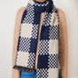 Chequered Woolen Blend Scarf Blue