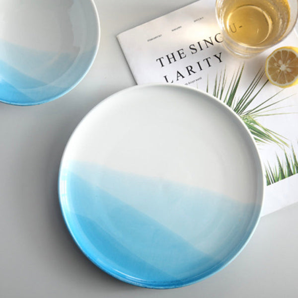 Ombre Snack Plate Blue - Serving plate, snack plate, dessert plate | Plates for dining & home decor