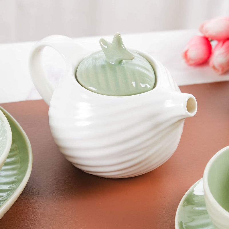 Taro Leaf Teapot With Lid - Teapot, tea kettle, ceramic teapot | Teapot for Dining table & Home decor