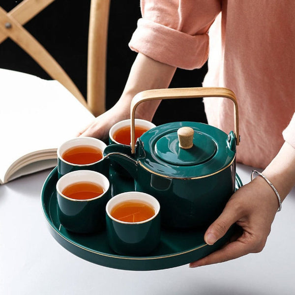 Luxury Tea Set Orange - Tea set, tea cup set, teapot set | Tea set for Dining table & Home decor