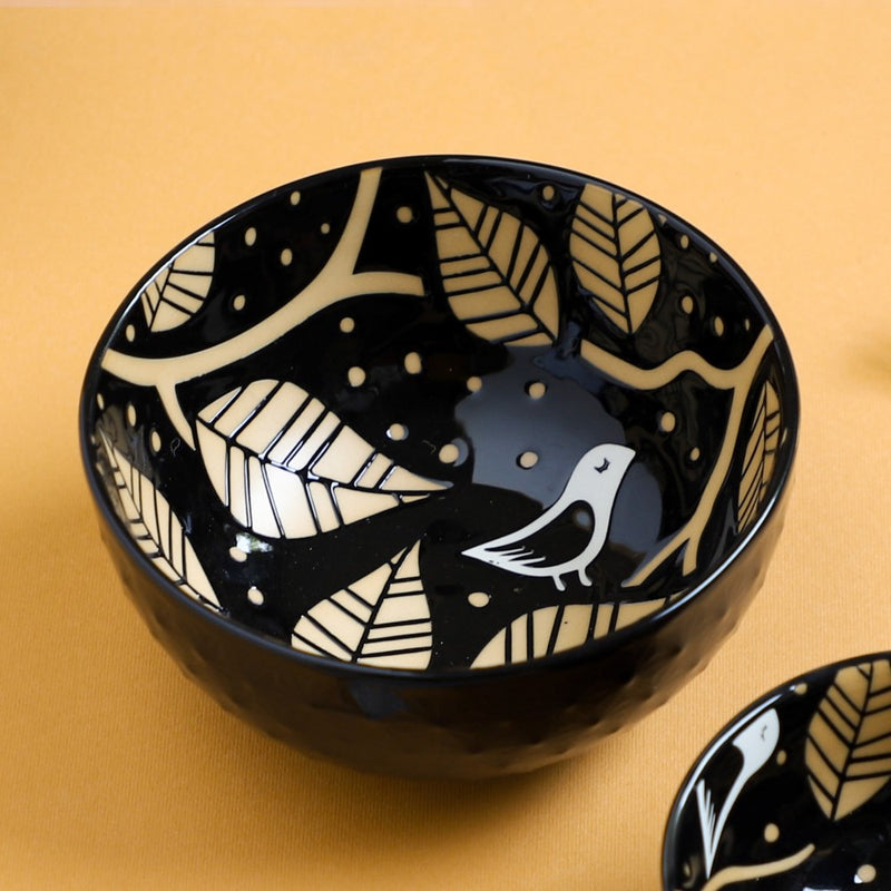 Natura Bowls Black - Bowl, ceramic bowl, serving bowls, noodle bowl, salad bowls, bowl for snacks, large serving bowl | Bowls for dining table & home decor