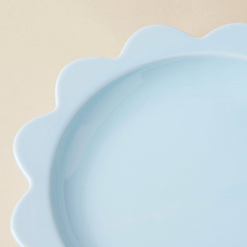 Rosette Ceramic Snack Plate Blue 8.5 Inch - Serving plate, snack plate, dessert plate | Plates for dining & home decor