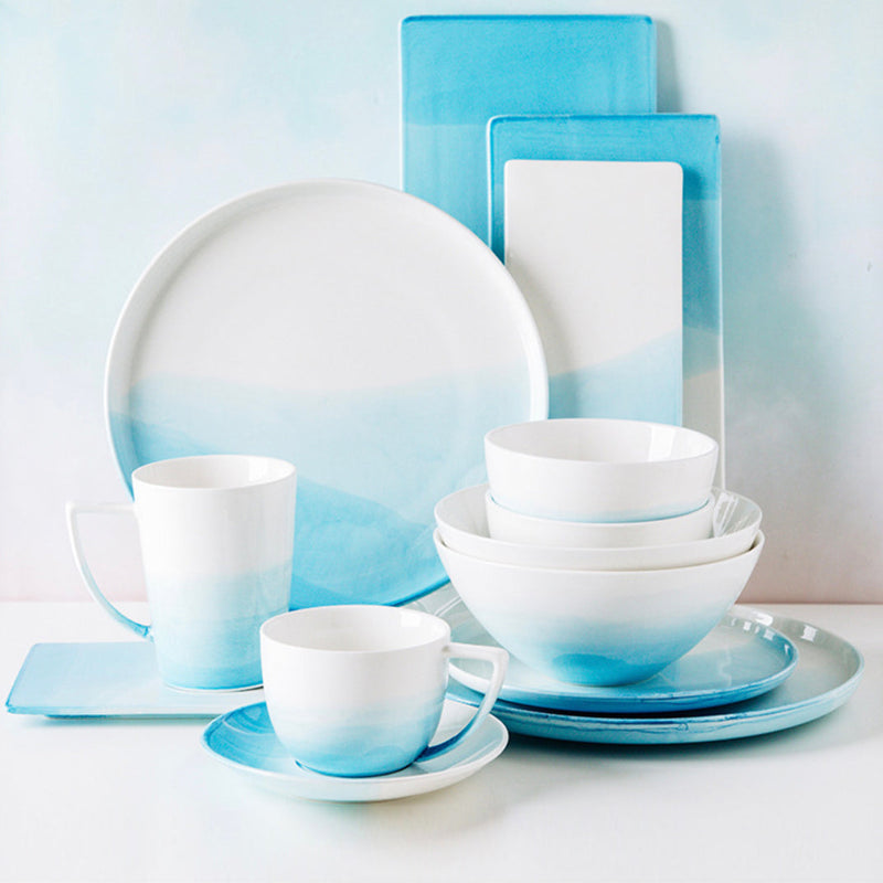 Ombre Dinner Plate Blue 10 Inch - Serving plate, lunch plate, ceramic dinner plates| Plates for dining table & home decor