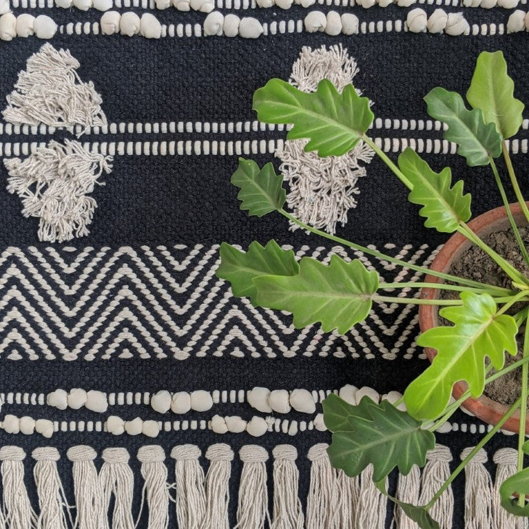 BOHO Tamara Hand Woven Rug - Black