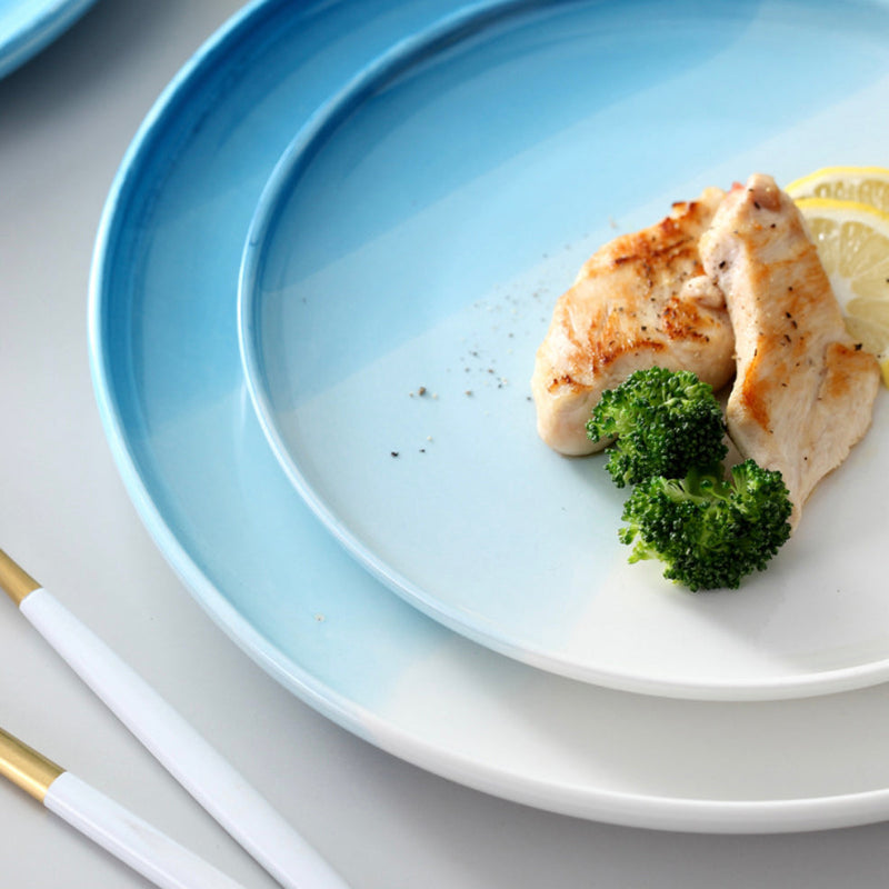 Ombre Dinner Plate Blue 10 Inch - Serving plate, lunch plate, ceramic dinner plates| Plates for dining table & home decor