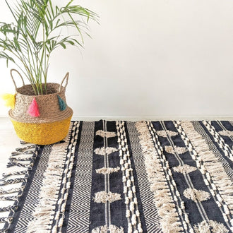 BOHO Tamara Hand Woven Rug - Black