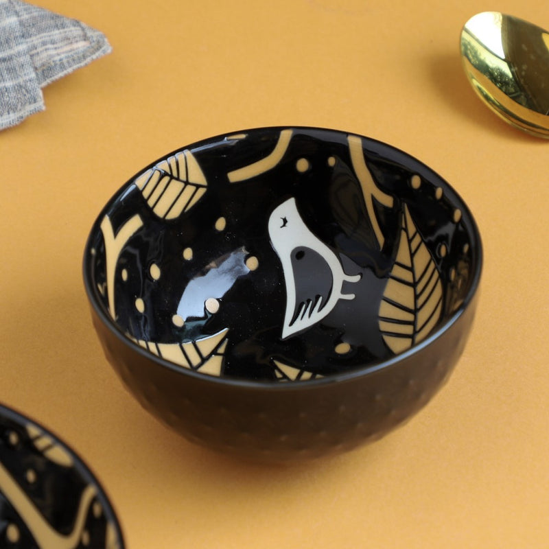 Natura Bowls Black - Bowl, ceramic bowl, serving bowls, noodle bowl, salad bowls, bowl for snacks, large serving bowl | Bowls for dining table & home decor