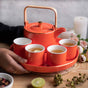 Luxury Tea Set Orange - Tea set, tea cup set, teapot set | Tea set for Dining table & Home decor