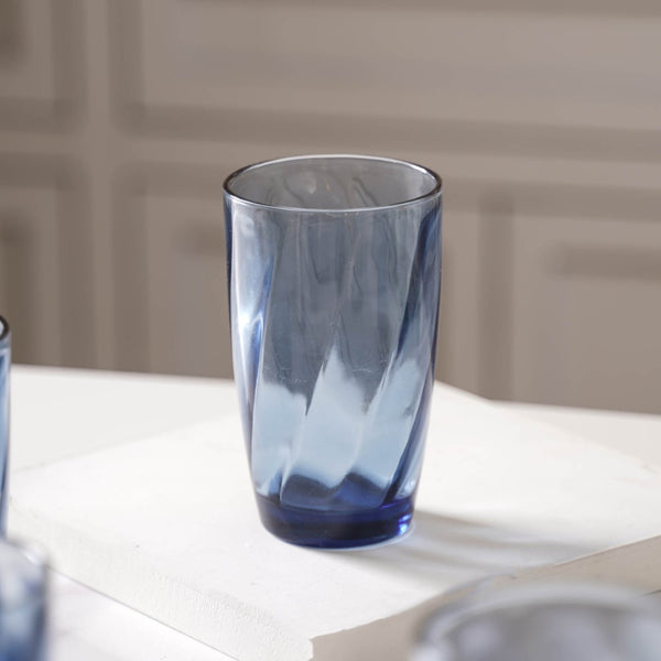 Blue Swirl Drinking Glass Set of 6