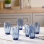 Blue Swirl Drinking Glass Set of 6