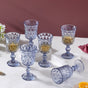 Stemmed Crystal Wine Glass Blue Set Of 6 300ml