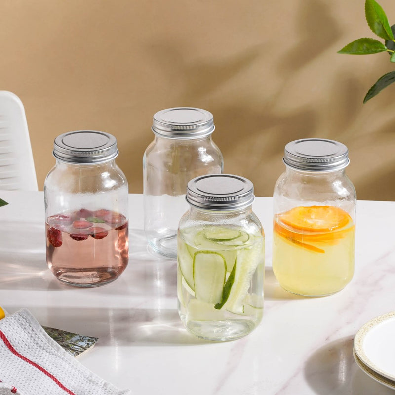 Glass Pickle Jar With Lid Set Of 4 750ml - Jar