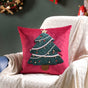 Christmas Tree Velvet Cushion Cover 16 Inch X 16 Inch