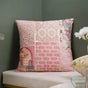 Traditional Patchwork Velvet Cushion Cover With Mirrorwork Pink 16 x 16 Inch