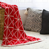 MERRY Double Sided Pattern Knitted Throw Blanket - Crimson, Cream