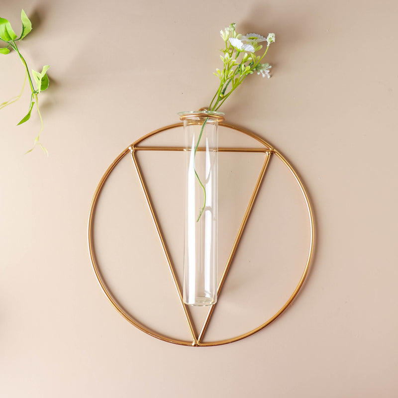 Circular Wall Tube Vase - Flower vase for wall decoration/wall design | Living room decoration ideas