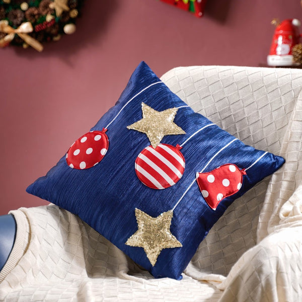 Christmas Ornaments Cushion Cover 16 Inch X 16 Inch