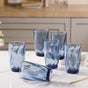 Blue Swirl Drinking Glass Set of 6