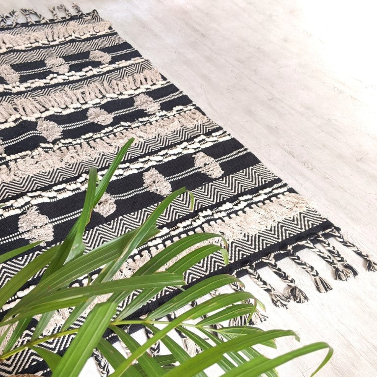 BOHO Tamara Hand Woven Rug - Black