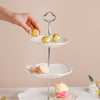 White Crochet Ceramic 3-tier Cupcake Stand