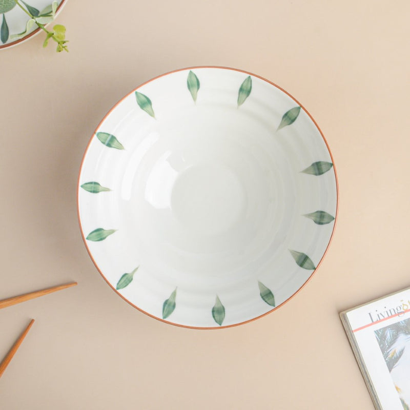 Teardrop Textured Ramen Bowl Green 550 ml - Soup bowl, ceramic bowl, ramen bowl, serving bowls, salad bowls, noodle bowl | Bowls for dining table & home decor
