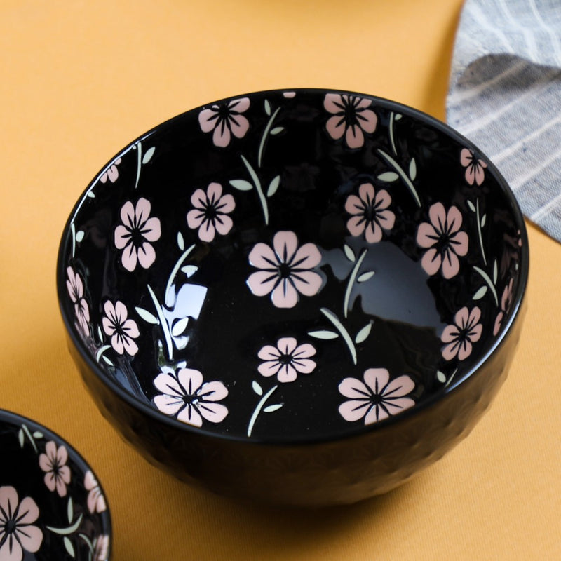 Natura Bowls Black - Bowl, ceramic bowl, serving bowls, noodle bowl, salad bowls, bowl for snacks, large serving bowl | Bowls for dining table & home decor