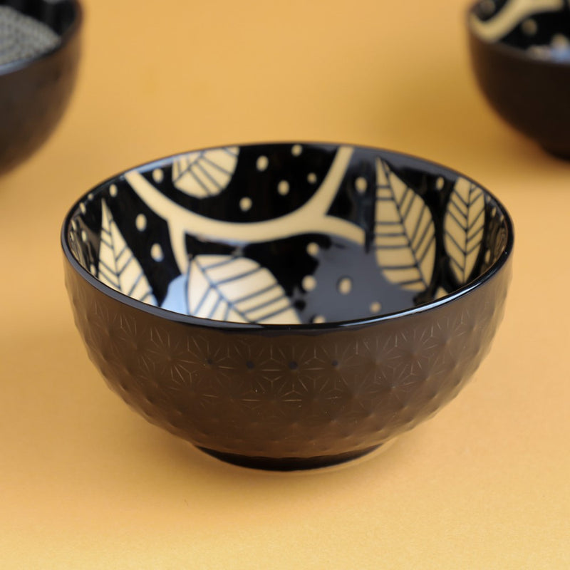 Natura Bowls Black - Bowl, ceramic bowl, serving bowls, noodle bowl, salad bowls, bowl for snacks, large serving bowl | Bowls for dining table & home decor