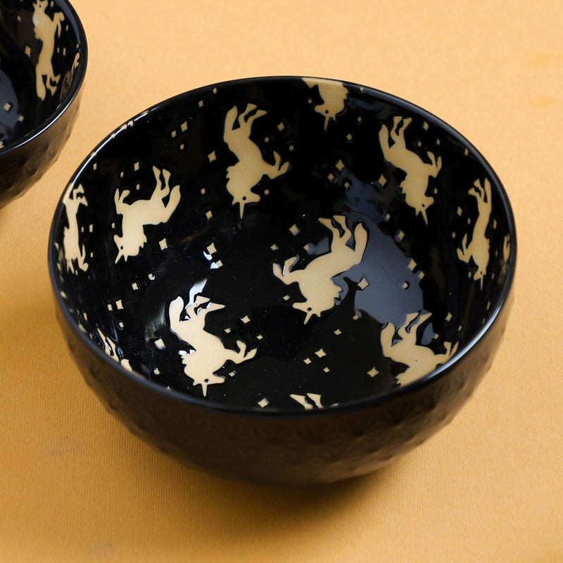 Natura Bowls Black - Bowl, ceramic bowl, serving bowls, noodle bowl, salad bowls, bowl for snacks, large serving bowl | Bowls for dining table & home decor