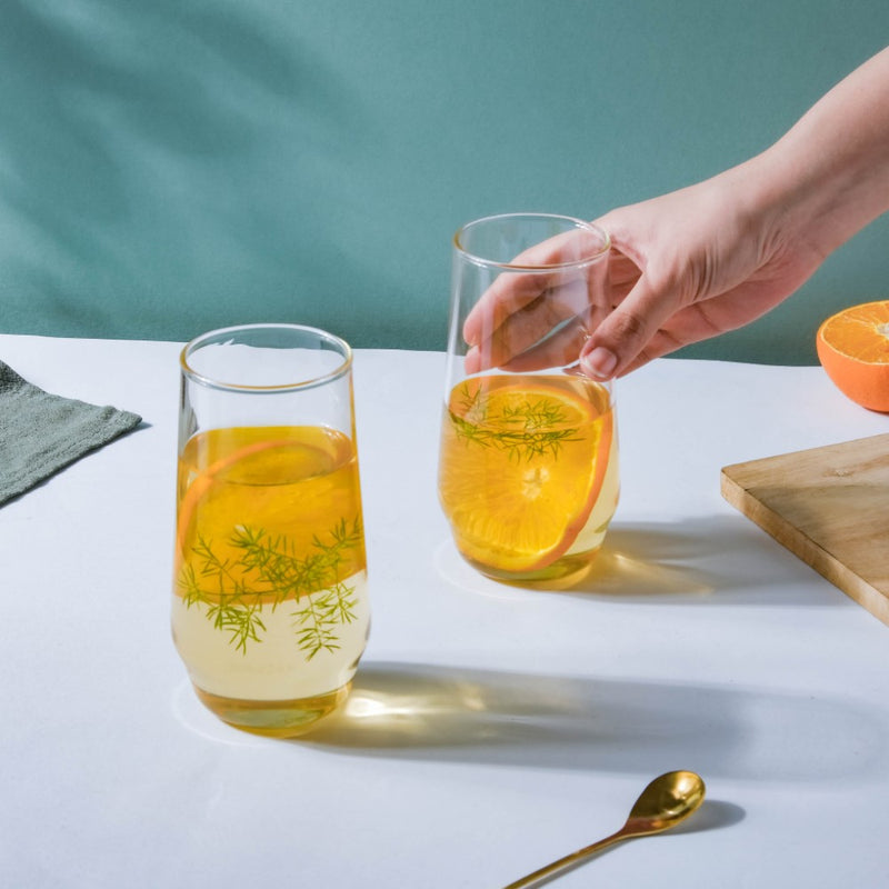 Sleek Glass Tumbler Set of 2