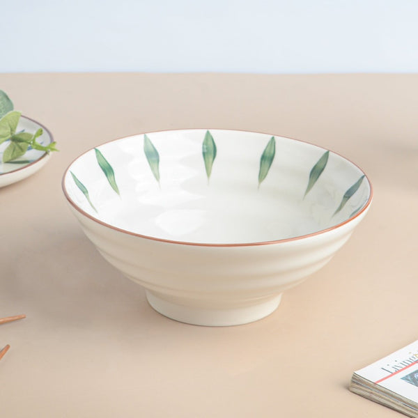 Teardrop Textured Ramen Bowl Green 550 ml - Soup bowl, ceramic bowl, ramen bowl, serving bowls, salad bowls, noodle bowl | Bowls for dining table & home decor