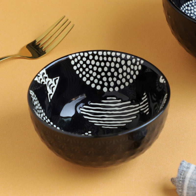 Natura Bowls Black - Bowl, ceramic bowl, serving bowls, noodle bowl, salad bowls, bowl for snacks, large serving bowl | Bowls for dining table & home decor