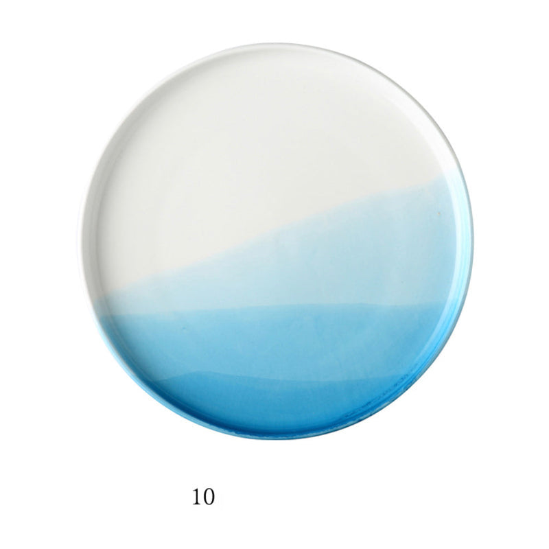 Ombre Dinner Plate Blue 10 Inch - Serving plate, lunch plate, ceramic dinner plates| Plates for dining table & home decor