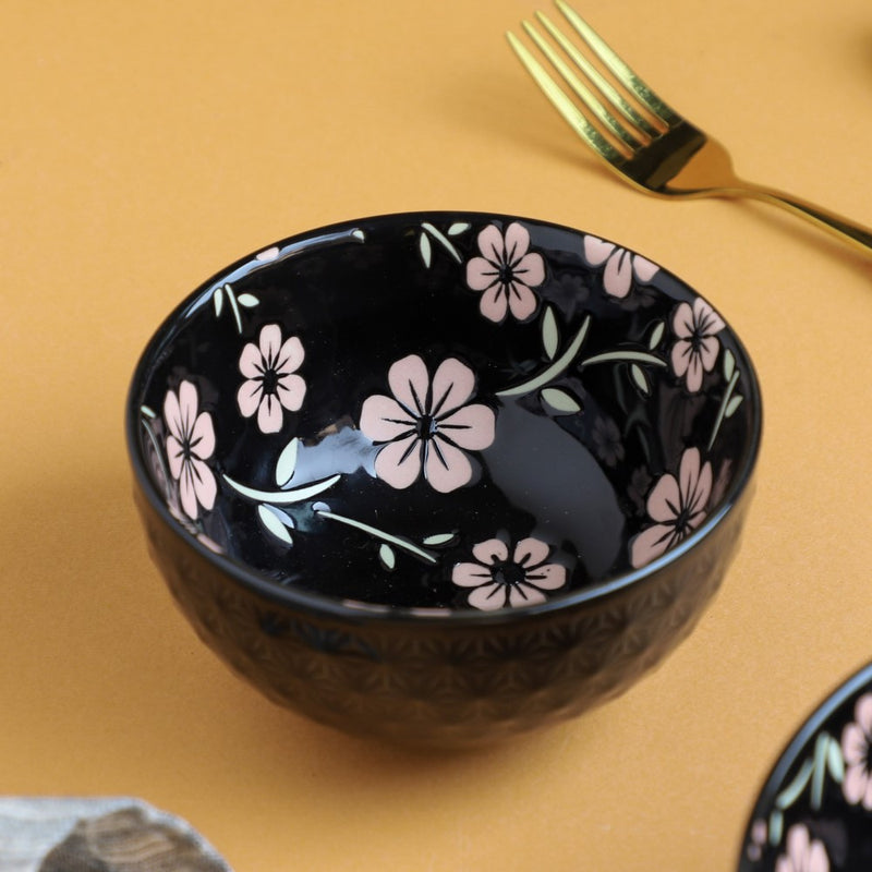 Natura Bowls Black - Bowl, ceramic bowl, serving bowls, noodle bowl, salad bowls, bowl for snacks, large serving bowl | Bowls for dining table & home decor