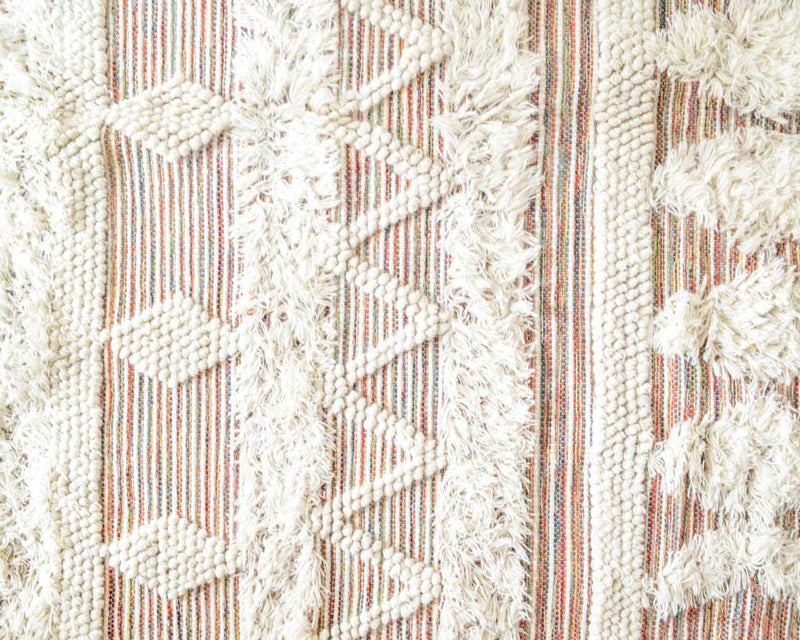 BOHO Ezra Hand Woven Rug - Multicolour & Natural White