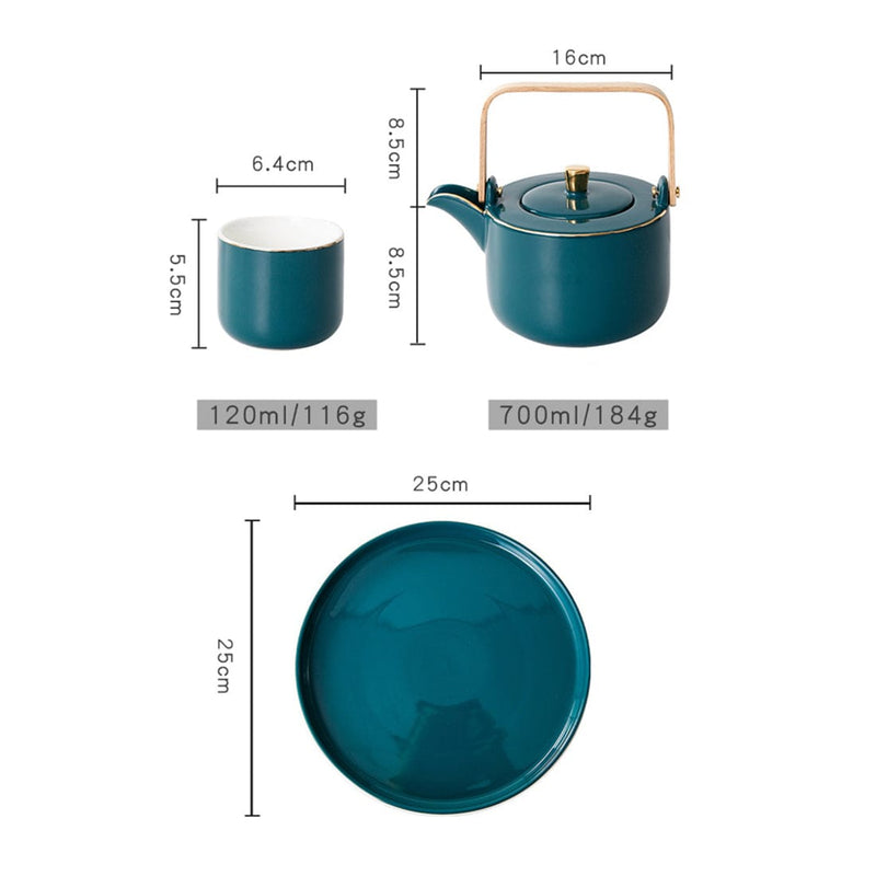 Luxury Tea Set Orange - Tea set, tea cup set, teapot set | Tea set for Dining table & Home decor