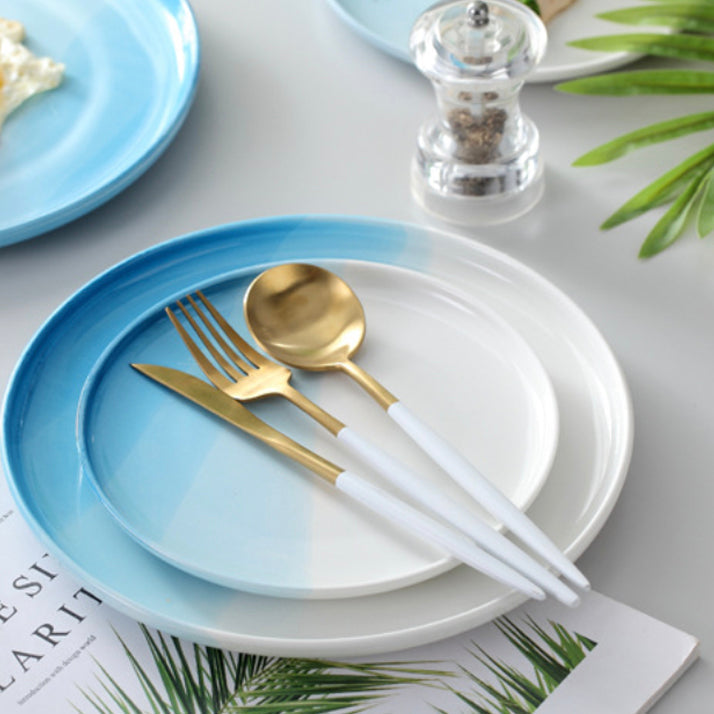 Ombre Snack Plate Blue - Serving plate, snack plate, dessert plate | Plates for dining & home decor