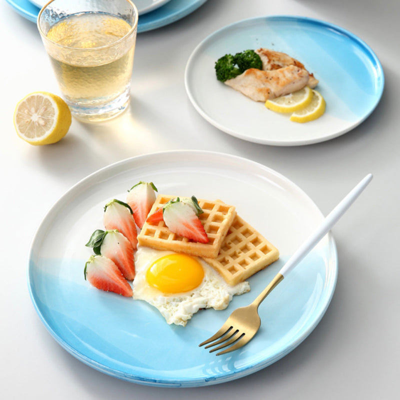 Ombre Dinner Plate Blue 10 Inch - Serving plate, lunch plate, ceramic dinner plates| Plates for dining table & home decor