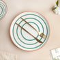 Spiral Dinner Plate Green 10 Inch - Serving plate, rice plate, ceramic dinner plates| Plates for dining table & home decor