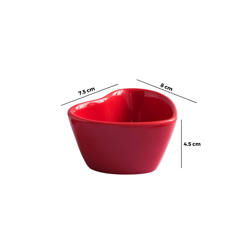 Mini Heart Bowl Set of 2 - Bowl,ceramic bowl, snack bowls, curry bowl, popcorn bowls | Bowls for dining table & home decor