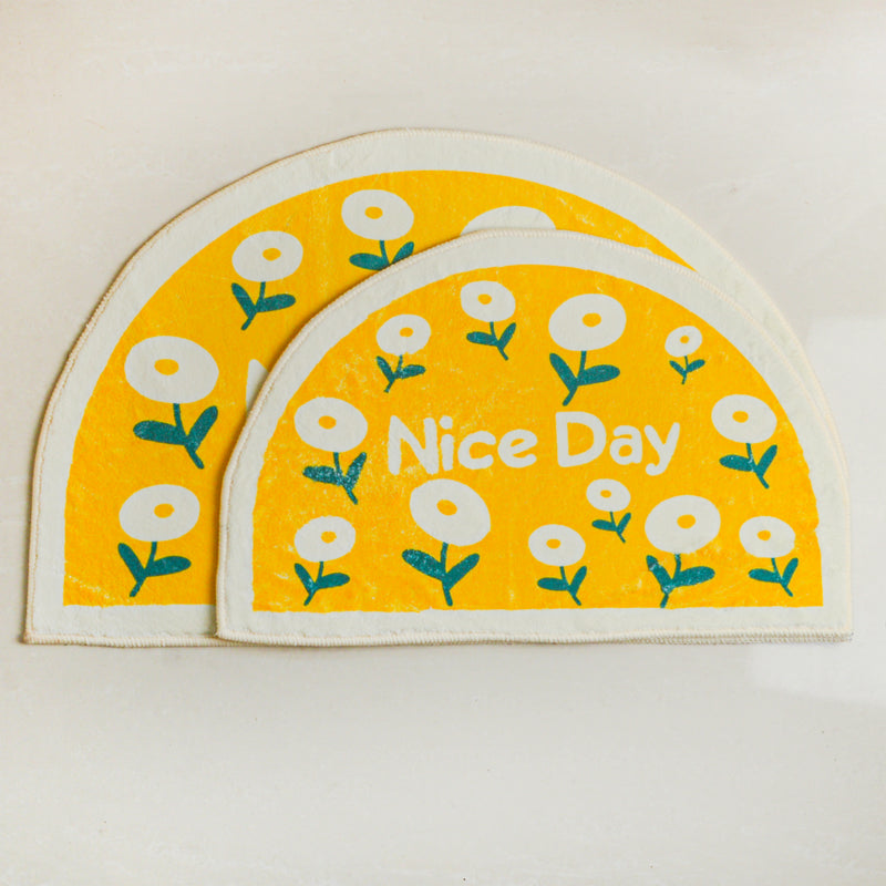 Yellow Semicircle Rug