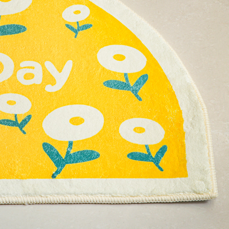 Yellow Semicircle Rug