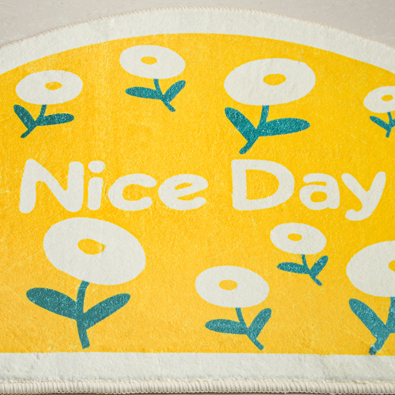 Yellow Semicircle Rug