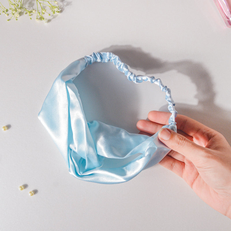 Orchid Blue Satin Hair Band