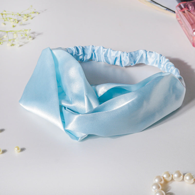 Orchid Blue Satin Hair Band